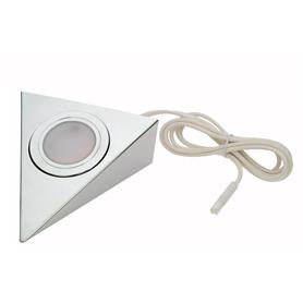 Mains 240v LED Under Unit Light, Triangle, Chrome, Cool White