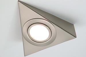 Low Voltage Triangular Cabinet Light - Satin Chrome