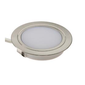 Mains 240v LED Under Unit Light, Round, Recess, Satin, Warm White