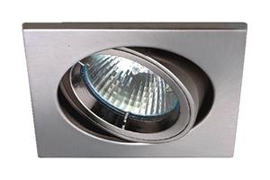 Mains GU10 Square Cast Adjustable Downlight - Chrome